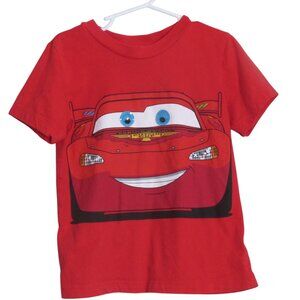 Disney Pixar Cars T Shirt Toddler Boys  5T Red Short Sleeve Google Eye Pullover